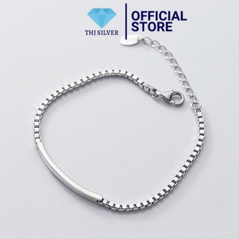 Lắc tay thanh trơn THJ nhỏ xinh, chuẩn bạc ta (khắc tên theo yêu cầu )