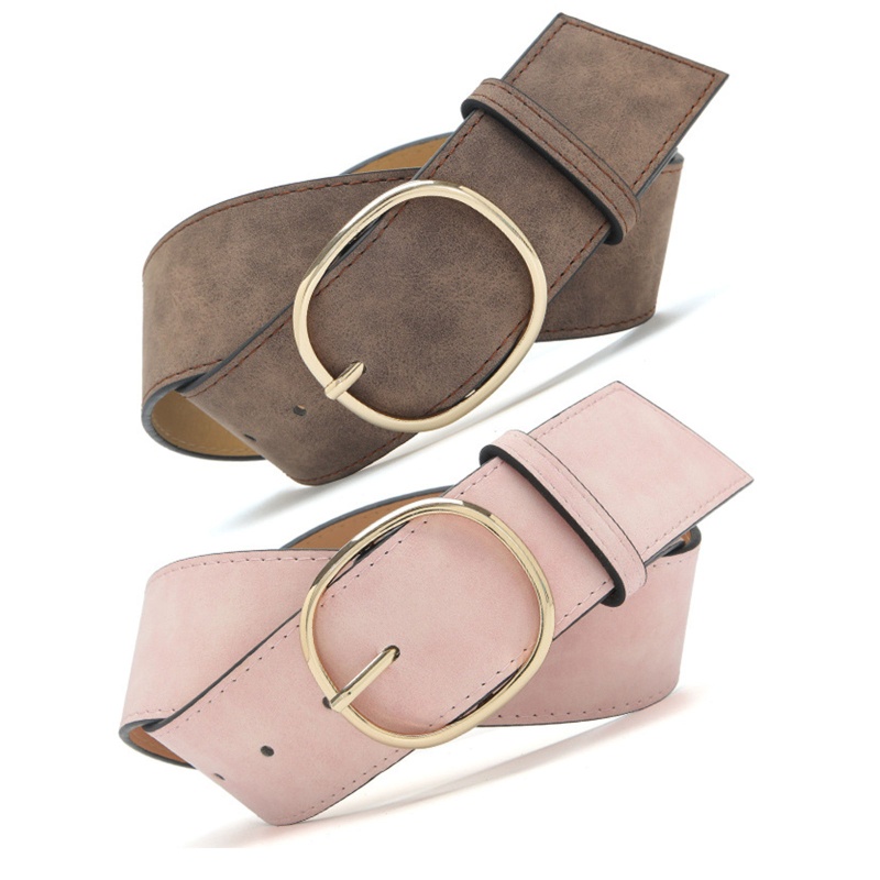 Thắt Lưng Bằng Da PU Có Khóa Kim Loại Kiểu Dáng Cổ Điển