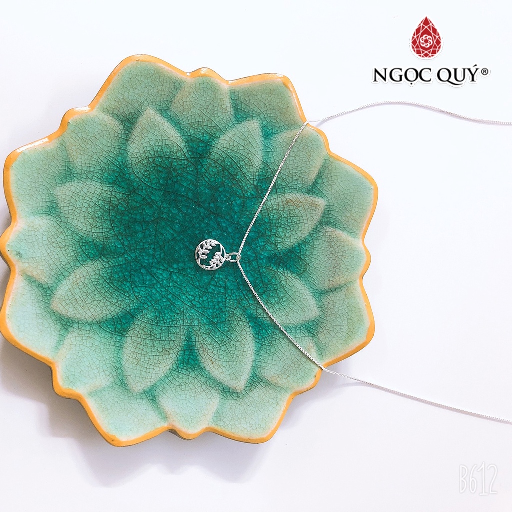 Dây chuyền bạc mặt vòng nguyệt quế - Ngọc Quý