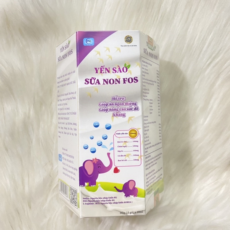 YẾN SÀO SỮA NON FOS hộp 15 gói x 10ml - Giúp ăn ngon miệng, nâng cao sức đề kháng, tăng cường tiêu hoá cho cơ thể