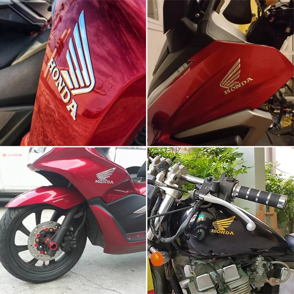 Cặp miếng dán logo hình đôi cánh 3D dành cho xe HONDA