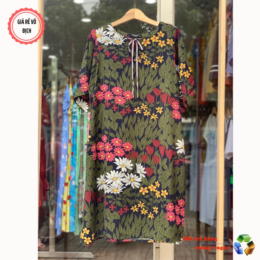 [Size 40 đến 78kg] ĐẦM BẦU CÔNG SỞ, VẢI LỤA HOA MỀM MÁT MÙA HÈ, KHÔNG NHĂN