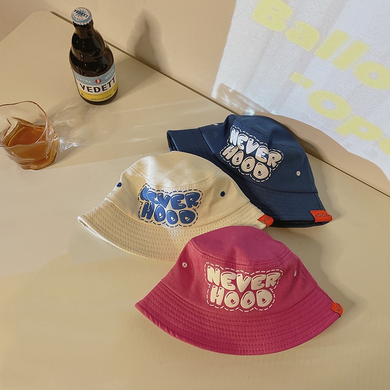 Mũ Bucket In Chữ Thiết Kế Mới Đơn Giản Thời Trang Dành Cho Bé