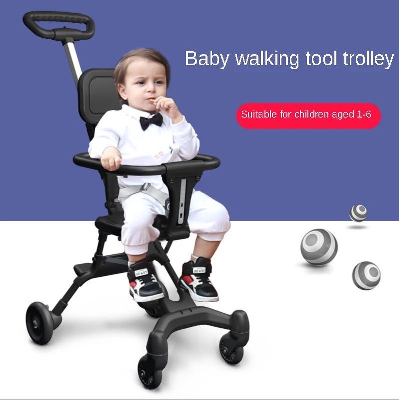 Xe đẩy cho bé, Xe đẩy gấp gọn kèm đệm, em bé đi du lịch siêu gọn nhẹ