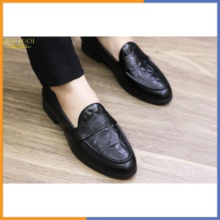 FRESSHIP Giày Lười Da  Nam Giá Rẻ -Tăng Chiều Cao 3cm - Mã g012 Màu Đen - Hàng VN