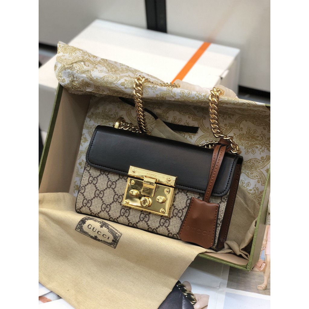 Túi nắp gập padlock super màu đen size 20cm