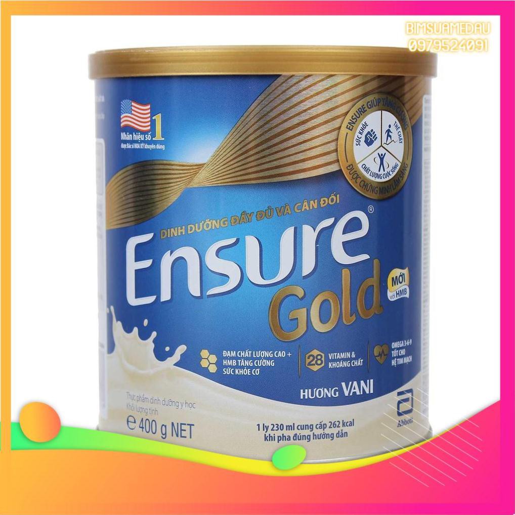 [Bimsuamedau]- Sữa bột Abbott Ensure Gold Hương Vani 400g - Lon 400g