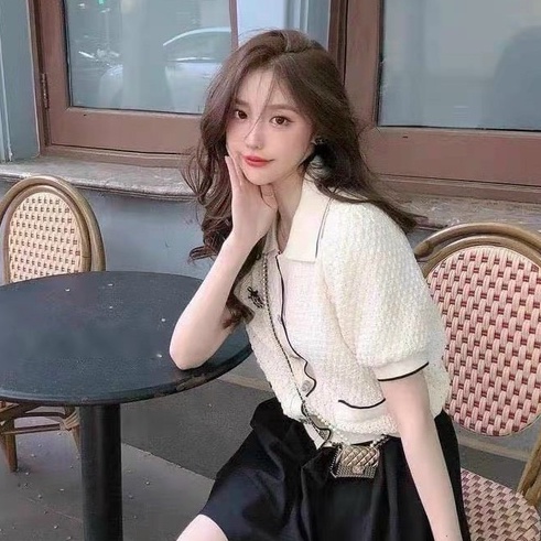 [ÁO CARDIGAN] Áo Croptop Nữ, Áo Dệt Kim Chất Len Xốp Cổ Bẻ Phối Chân Váy, Quần Siêu Xinh | BigBuy360 - bigbuy360.vn