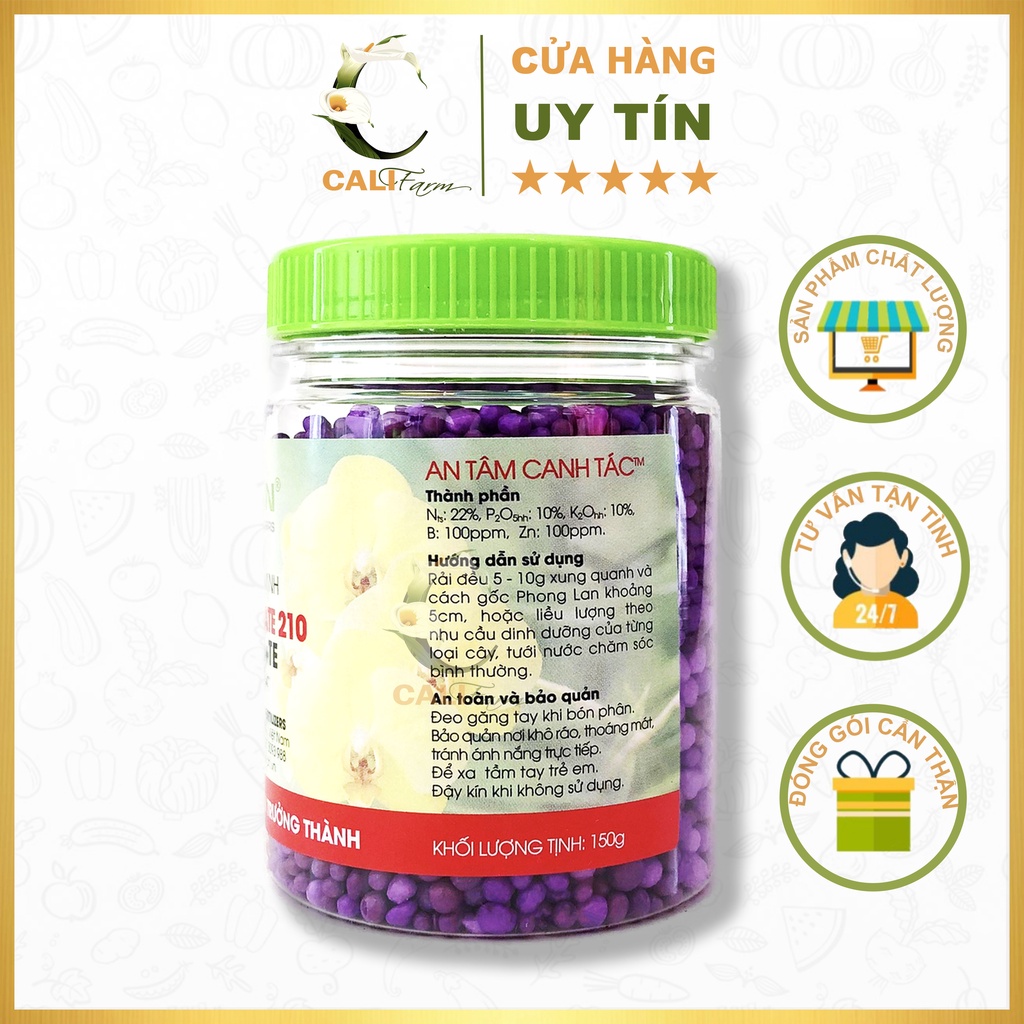 Phân tan chậm RYNAN NPK 22-10-10 cho lan trưởng thành FLOWERMATE 210 hũ 150g