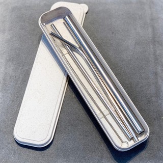 Set 3 Ống Hút Inox Kèm Chổi Vệ Sinh và Hộp Đựng