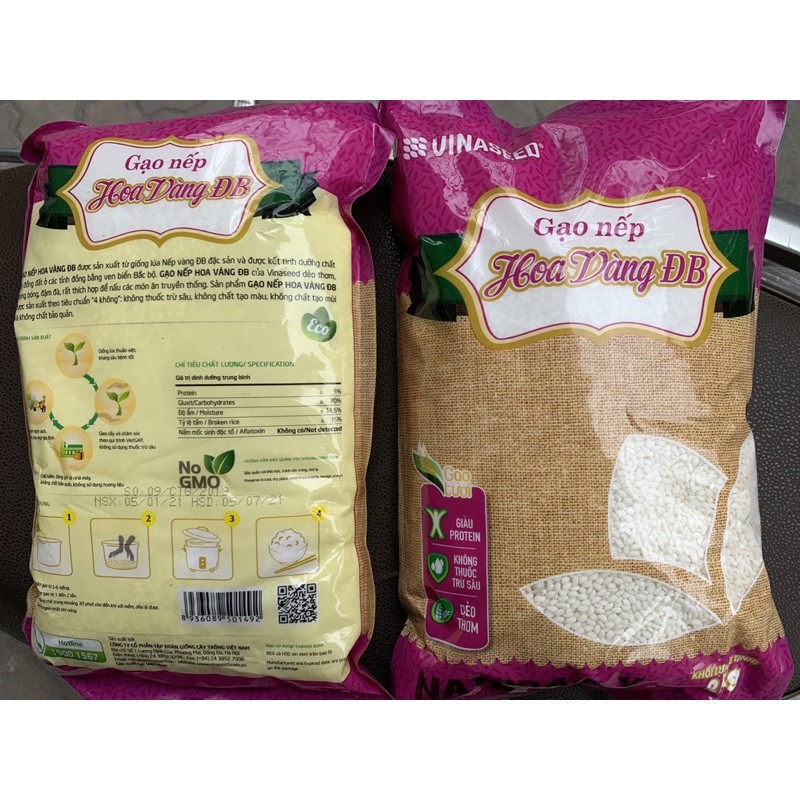 2kg gạo nếp cái hoa vàng Điện Biên (Vinaseed)