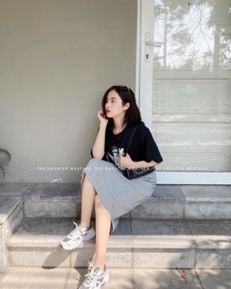 Chân váy tutu dài xẻ vạt hàng qc