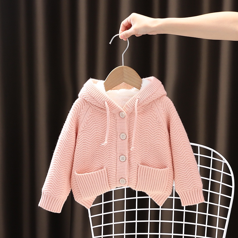 Áo khoác len lót lông siêu dày đẹp cho bé 2022