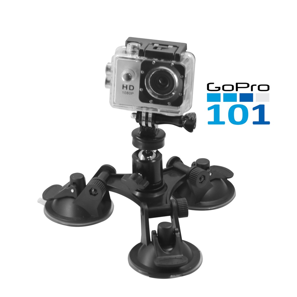 Đế Hít Kính 3 Chân Bằng Nhựa cho GoPro, SJCam, Xiaomi Yi, Yi Action, Osmo-Chân Đế Gắn Kính ô tô Hút Chân Không-GoPro101