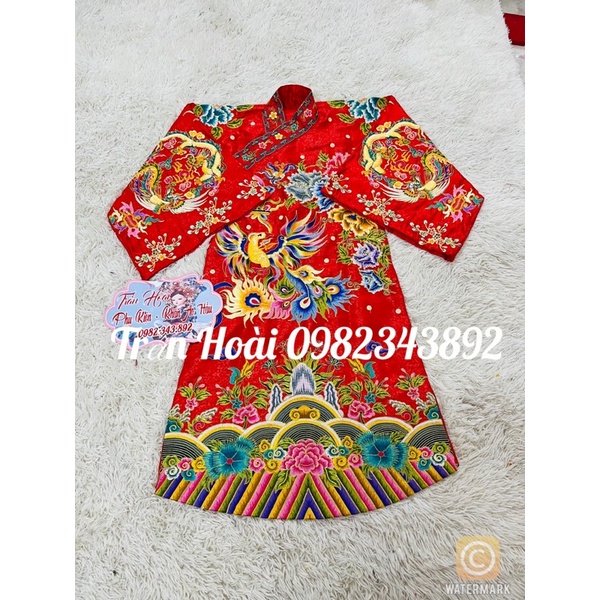 Khăn áo hầu đồng - Áo Mẫu , áo bản Mệnh thêu phượng đẹp