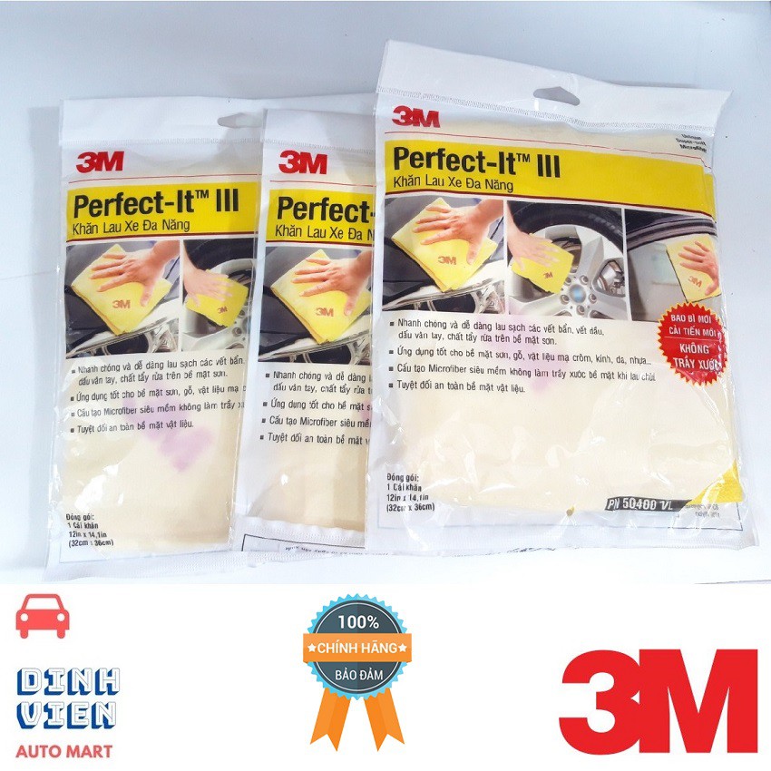 [ CAO CẤP] KHĂN LAU XE HƠI 3M PERFECT-IT SUPER SOFT MICROFIBER PN50400 32CM X 36CM – DV AUTO MART