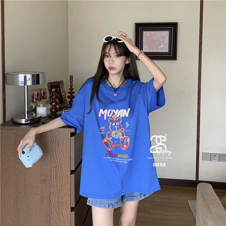 Áo Phom Rộng Streetwear Dáng Oversize 2S Clothing, Áo Phông Nelly Tay Lỡ Deathrow Hình Gấu Kute DK55 | BigBuy360 - bigbuy360.vn