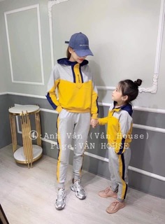Sét bộ thể thao phối vàng mẹ con