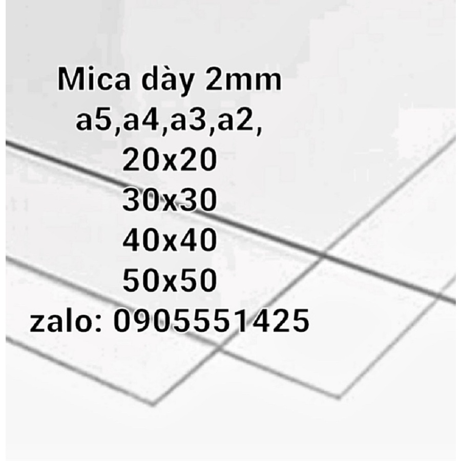 Mica trong dày 2,3mm nhiều kích thước cắt theo yêu cầu