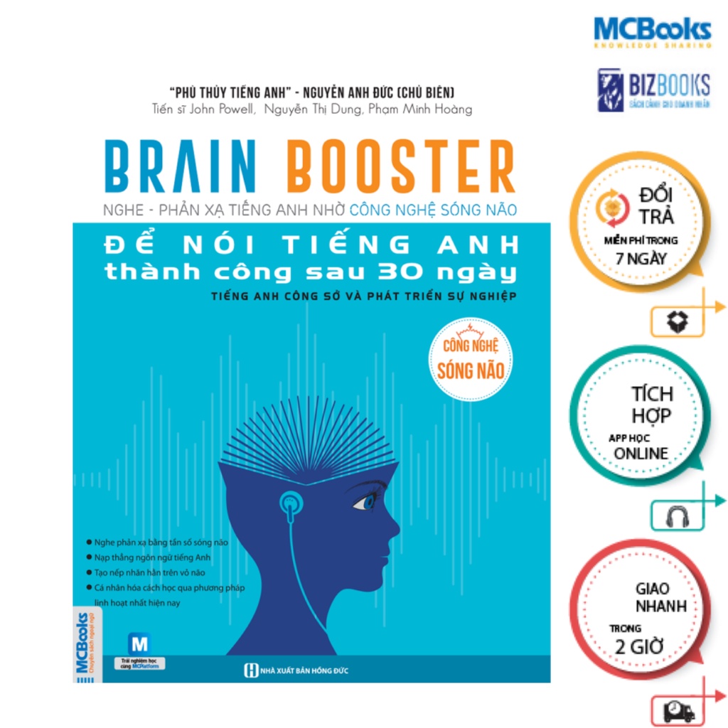 Sách - Combo 2 cuốn Brain Booster Nghe – Phản Xạ Tiếng Anh Nhờ Công Nghệ Sóng Não Mcbooks