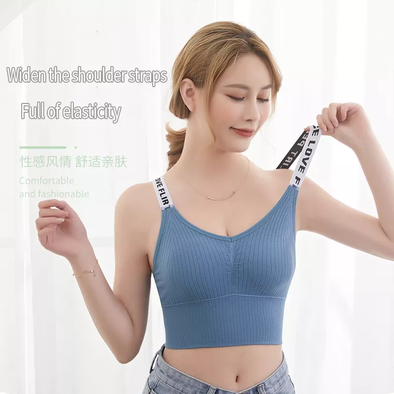 Áo Bra Tập Gym &amp; Yoga Thun Len Tăm Nâng Ngực Tôn Dáng Sẵn Mút Và Có Thể Thay Thế