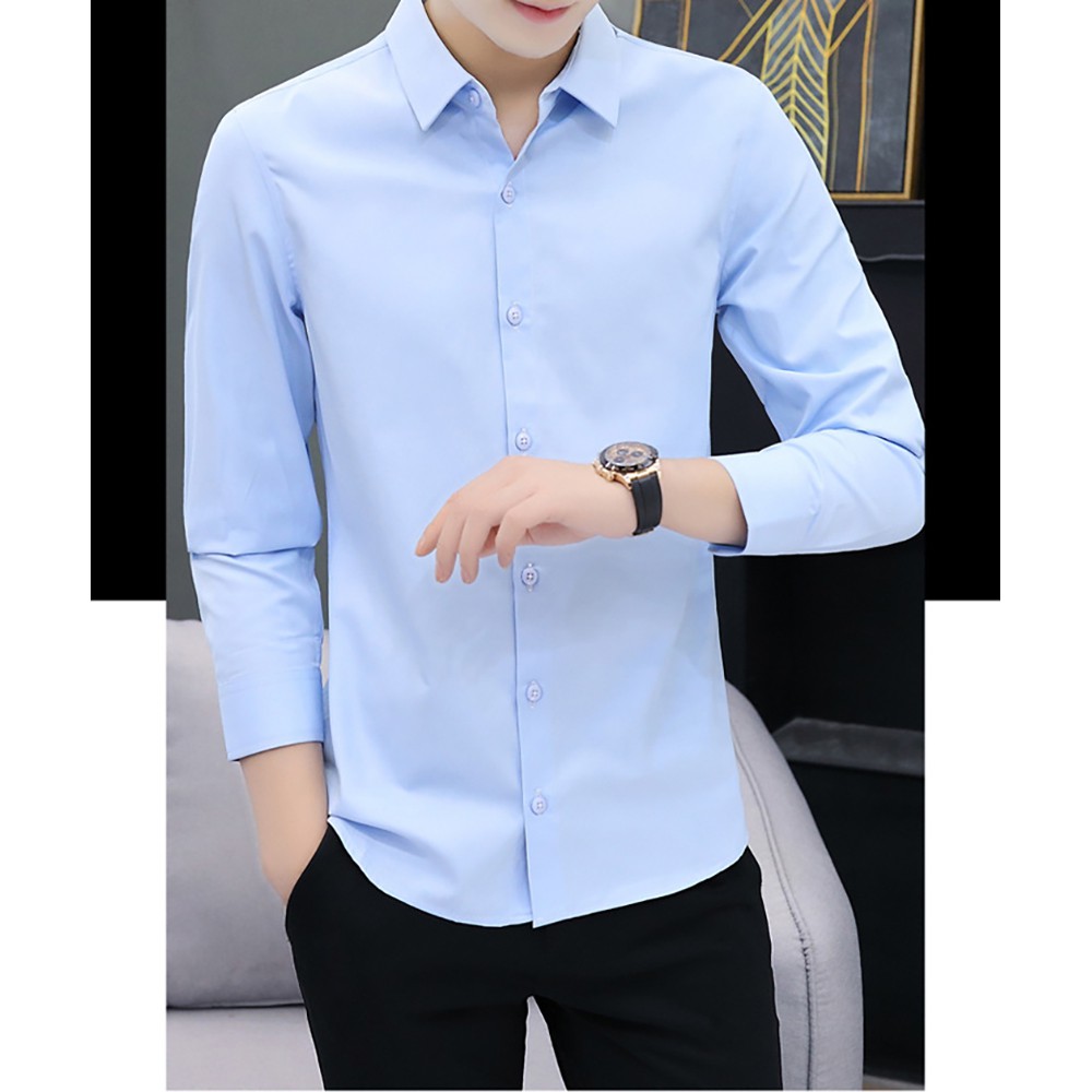 Áo sơ mi nam dài tay NPV cổ bẻ chất liệu cotton cao cấp giữ dáng chuẩn form ôm sát người | BigBuy360 - bigbuy360.vn