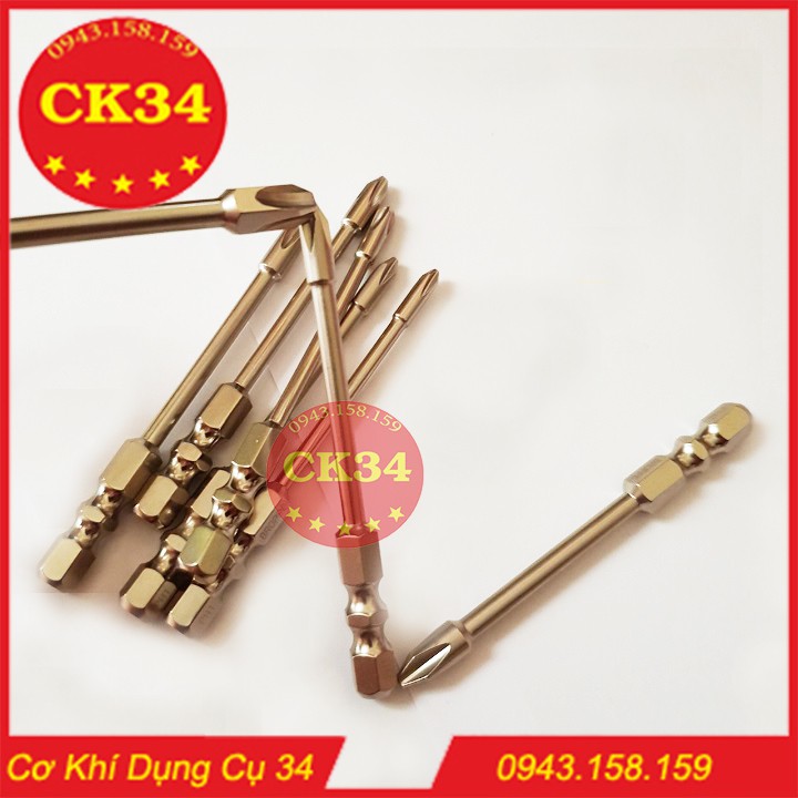 Bộ 8 mũi tô vít dài 75mm cho khoan pin,điện