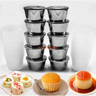 Combo 10 Khuôn Làm Bánh Flan Có Nắp Inox 304