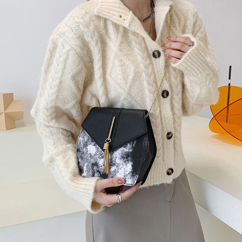 Túi Đeo Chéo Vai Hình Vuông Bằng Da Có Dây Xích Có Thể Điều Chỉnh Dành Cho Nữ