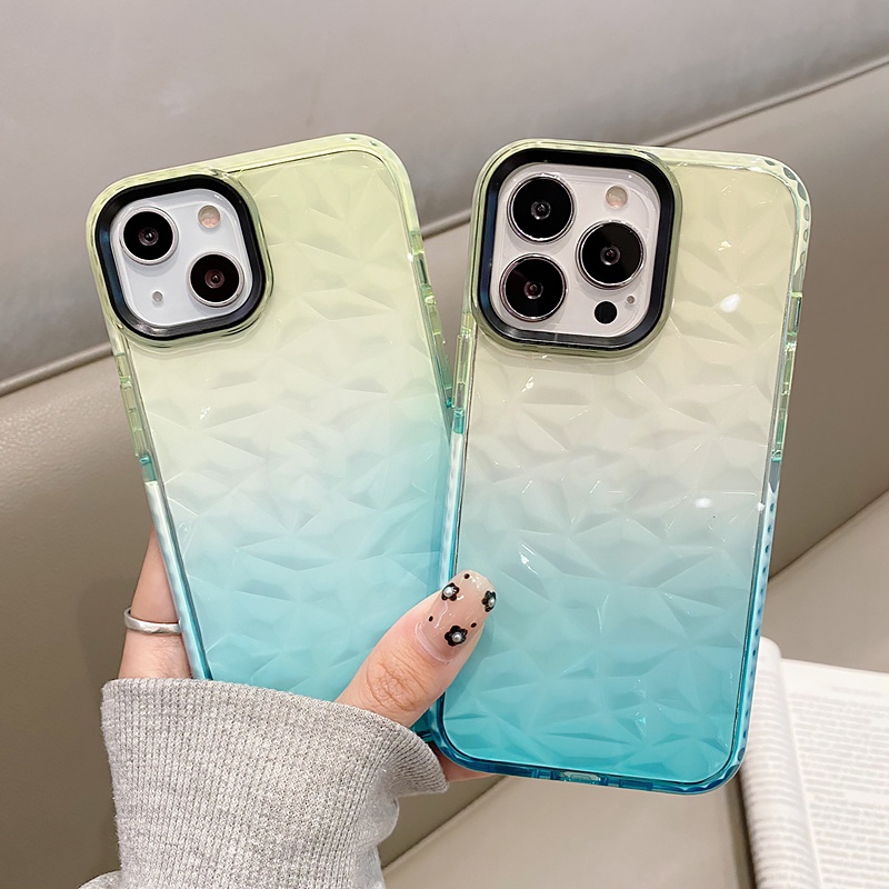 Ốp Điện Thoại Mềm Trong Suốt Chống Sốc Màu Gradient Cho iPhone 14 13 12 11 Pro MAX X XR XS MAX 8 7 Plus + SE 2020