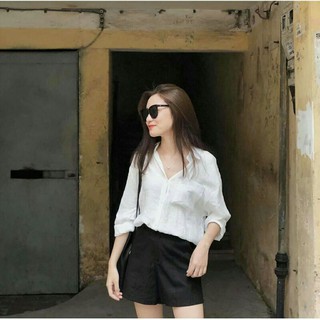 Áo sơ mi đũi trắng