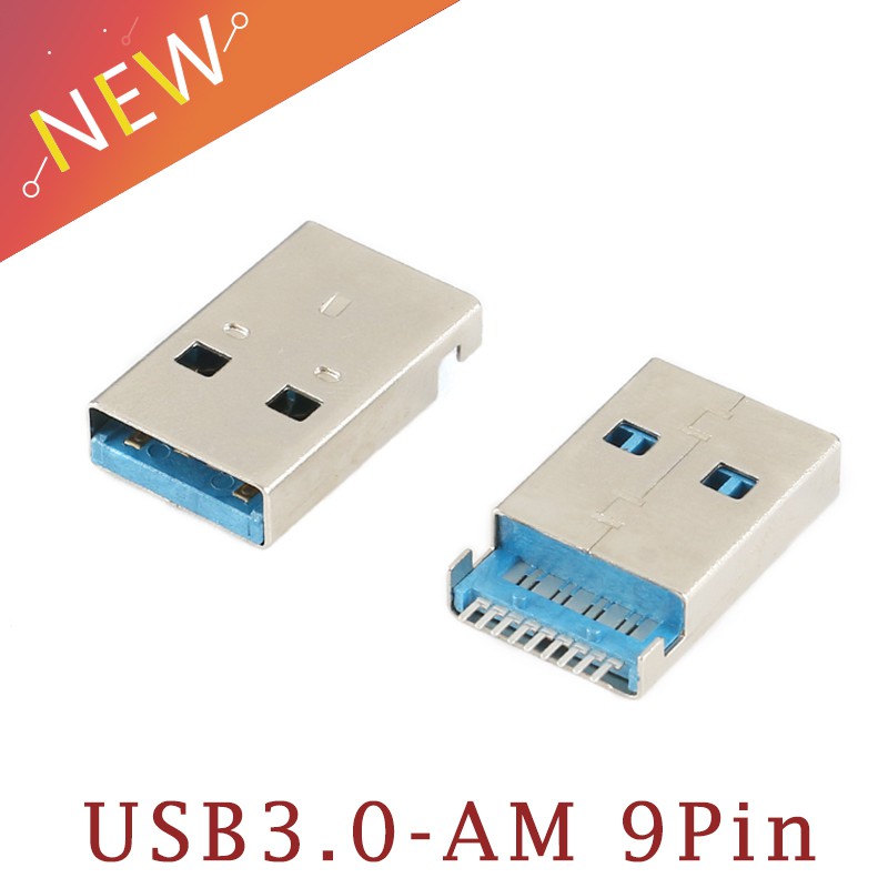 5 PCS USB 3.0 Loại A Đầu nối phích cắm Nam Truyền dữ liệu tốc độ cao USB 3.0 Jack sạc Ổ cắm hàn
