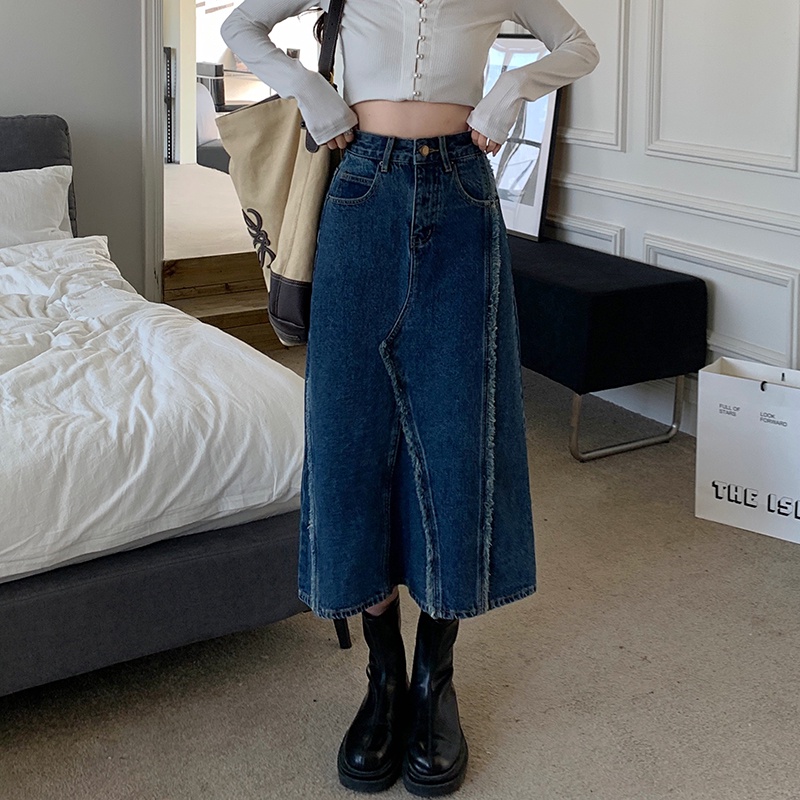 Chân Váy Denim Dáng Chữ a Lưng Cao Thời Trang 48884