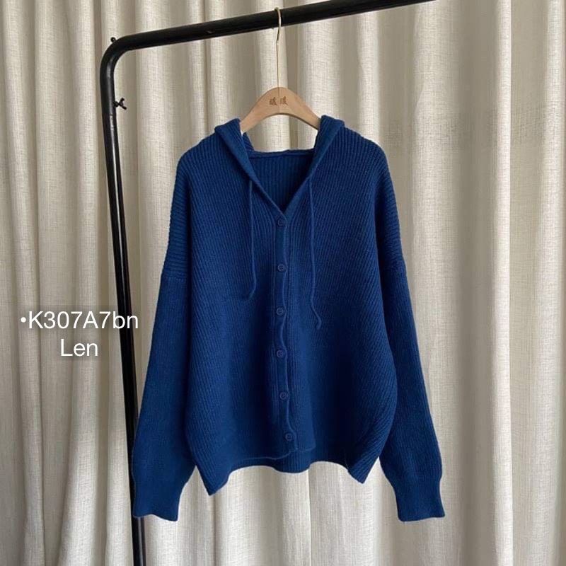 [BIGSIZE] Áo Len Thu Đông Áo Khoác Cardigan Len Nữ Thời Trang Kiểu Khuy Dọc Có Nón Len Qc Dày Dặn Mặc Ấm Nhiều Màu Xinh
