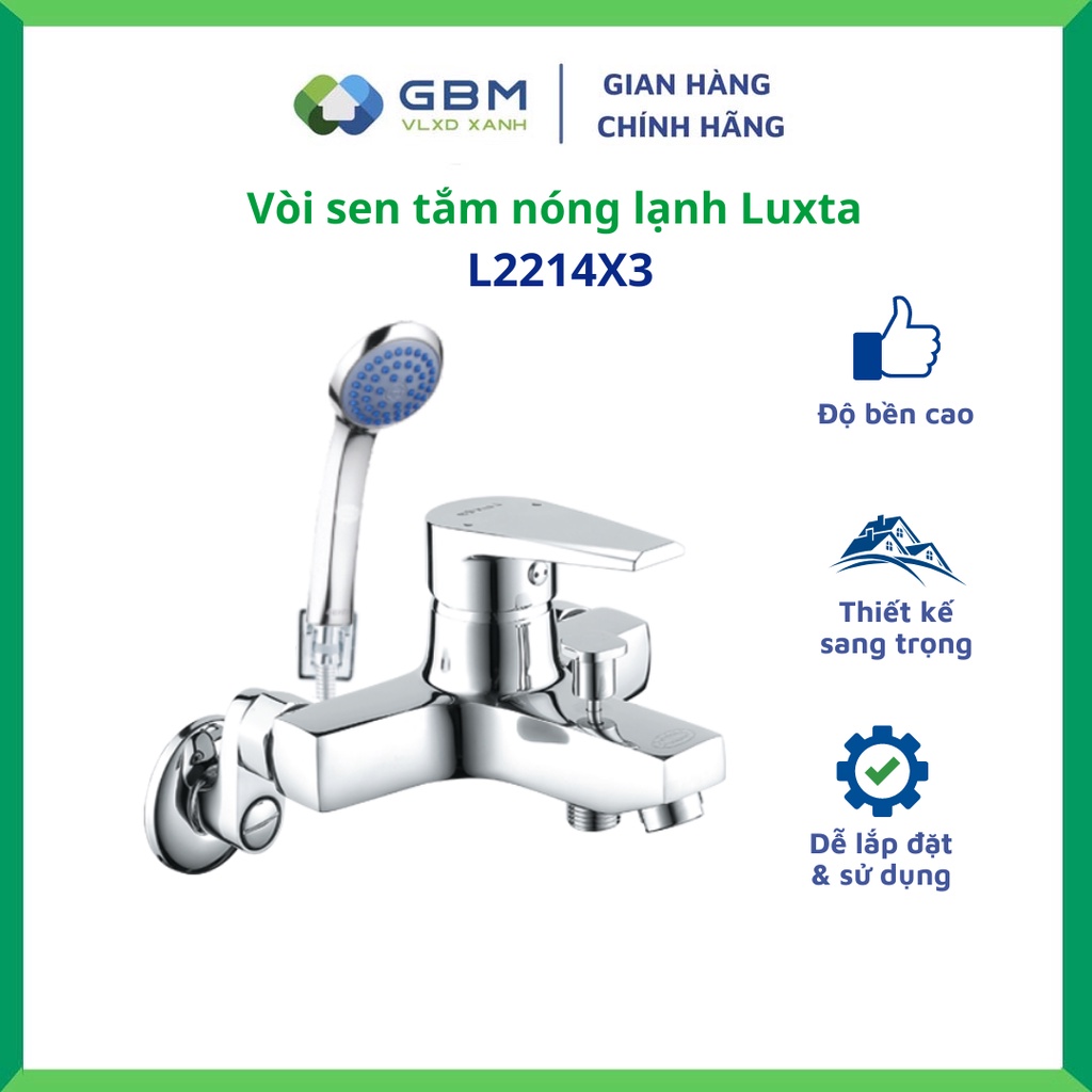 [Mã BMBAU300 giảm 10% đơn 499K] Vòi Sen Tắm Nóng Lạnh Luxta L2214X3 -VLXD XANH