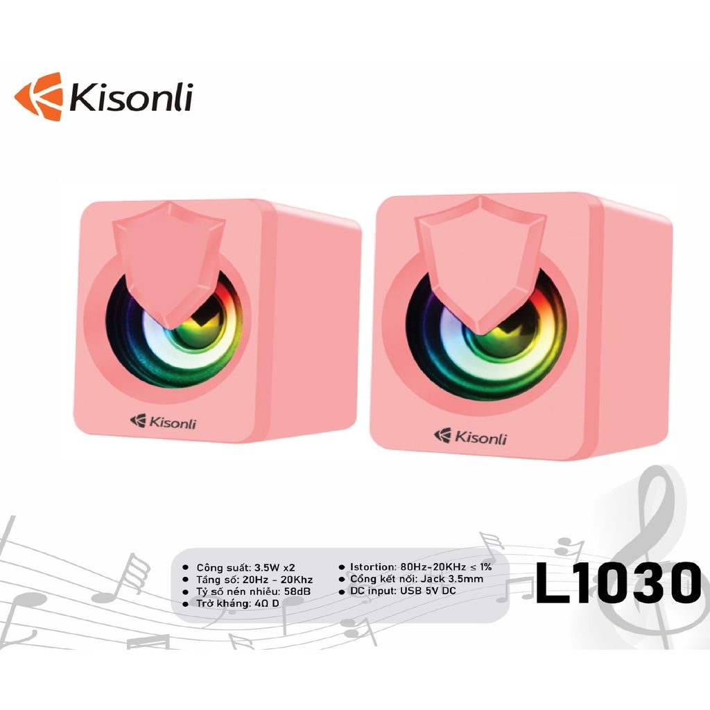 Loa máy tính, loa vi tính Kisonli  L-1030 LED cực đẹp