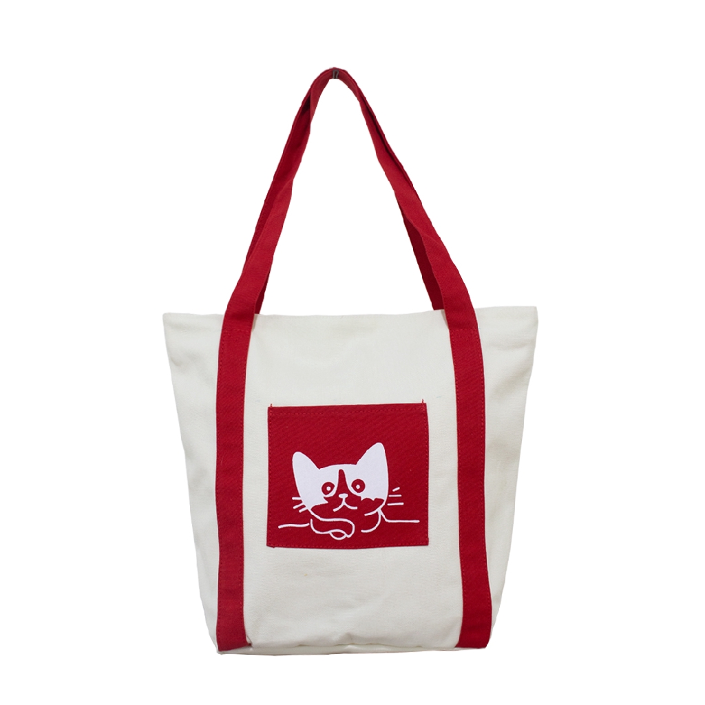 Túi Vải Đeo Vai Tote Bag XinhStore Hình Mèo Cao Cấp