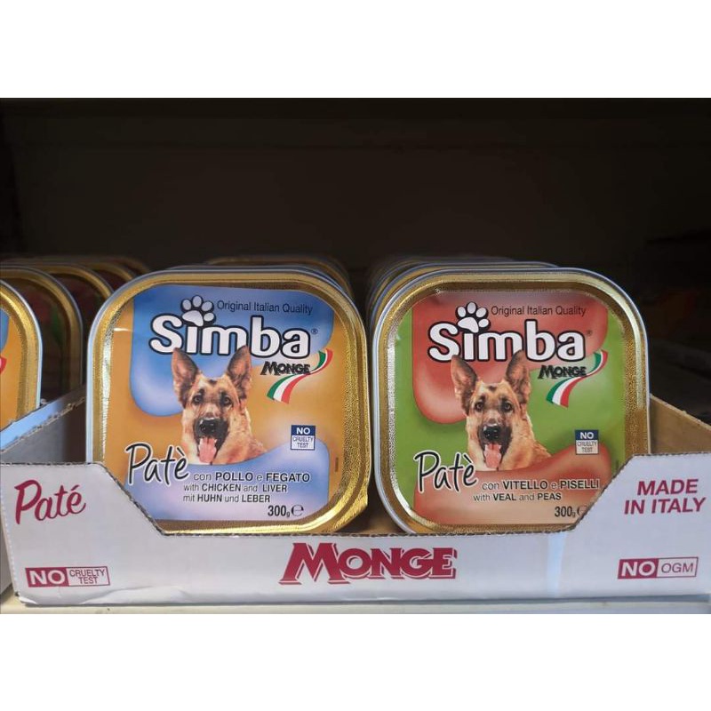 Pate cho chó SIMBA vị gà và gan 150gr xuất xứ Ý