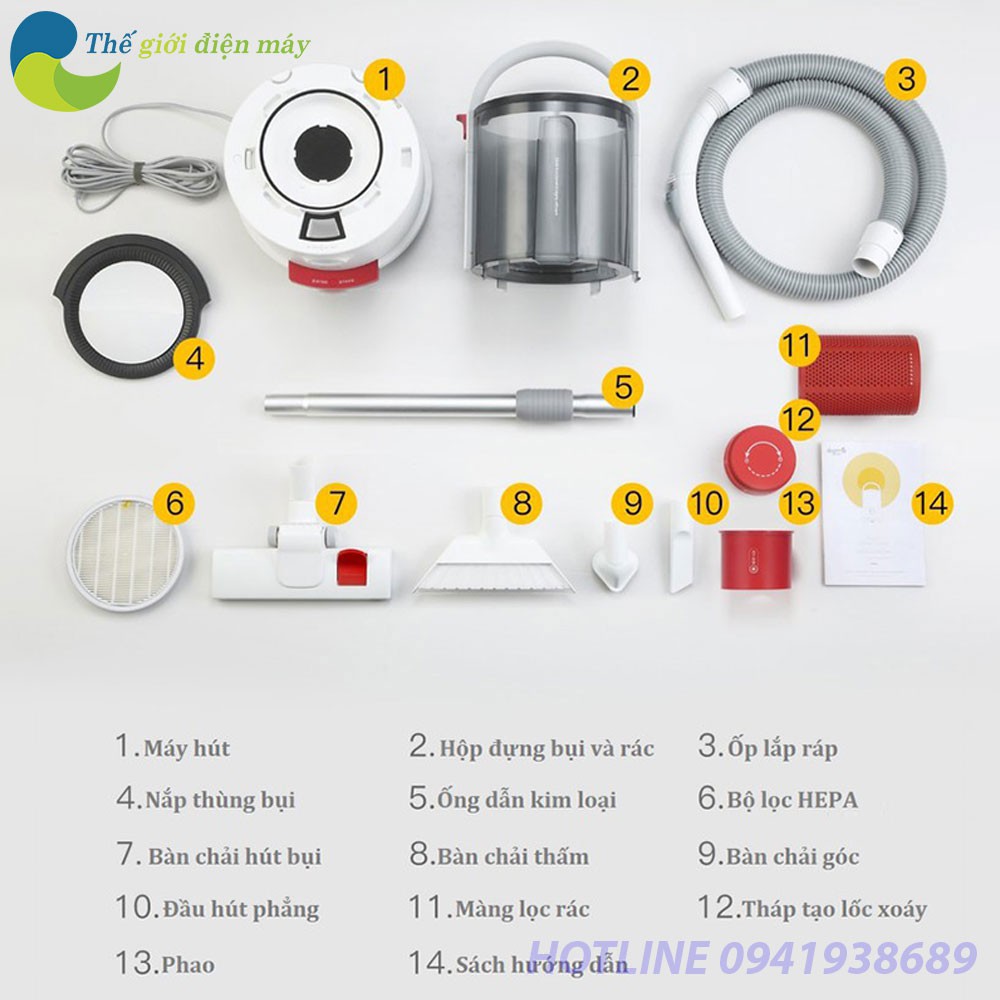 [Bản quốc tế] Máy hút bụi khô và ướt Xiaomi Deerma TJ200 đa chức năng, 1200W, 18KPA, dung tích 6L (nước 3.5L) | BigBuy360 - bigbuy360.vn