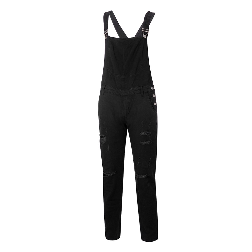 janesame_Mens  Button Pocket Jeans Overall Jumpsuit  Streetwear  Overall Suspender Pants
