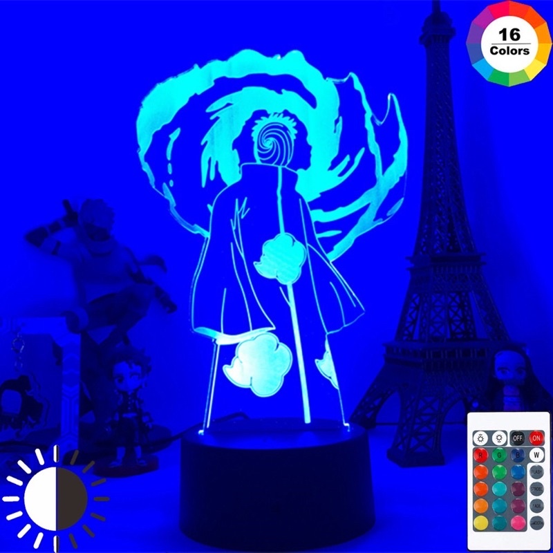 Đèn Led Nhân Vật Hoạt Hình Naruto Tobi Đèn Led 3d 16 màu remote điều khiển