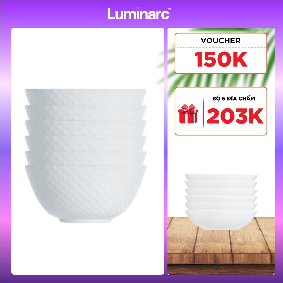 Bộ 6 Chén Thuỷ Tinh Luminarc Diwali Precious 12cm LUDIQ1653