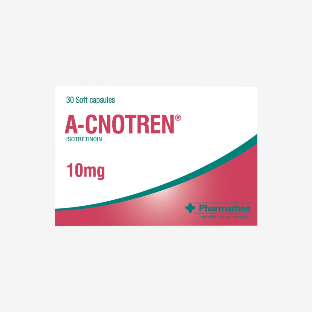 A-Cnotren Isotretinoni 10mg hộp 3 vỉ x 10 viên nang Pharmathen - Dành cho người bị mụn chứng cá ở cấp độ nặng