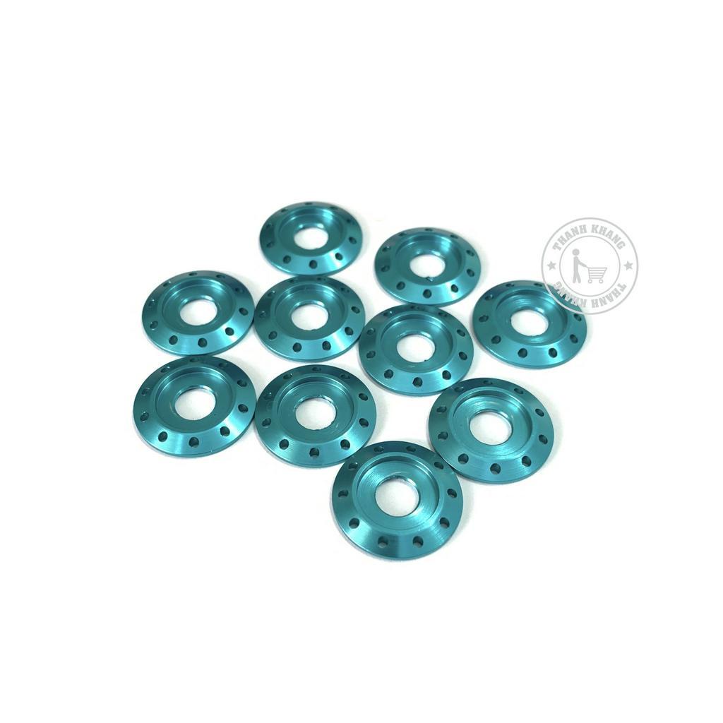 Bộ 10 long đền nhôm cnc lỗ 6LY 8LY ly bắt ốc vương miện,GR5 tinh xảo có nhiều màu lựa chọn SLN66