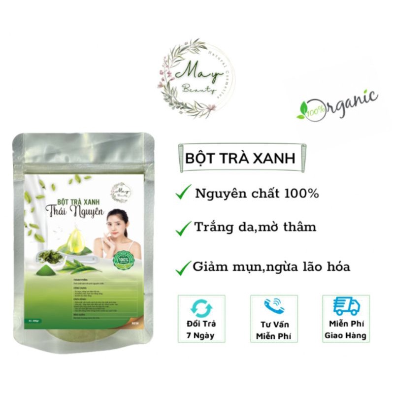 100gr Bột trà xanh loại 1 nguyên chất không pha trộn organic handmade