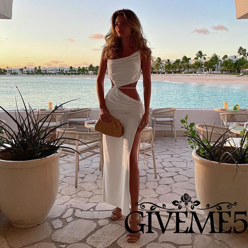 Đầm Dài Hai Dây Màu Trơn Thời Trang Mùa Hè Dành Cho Nữ Size S/M/L