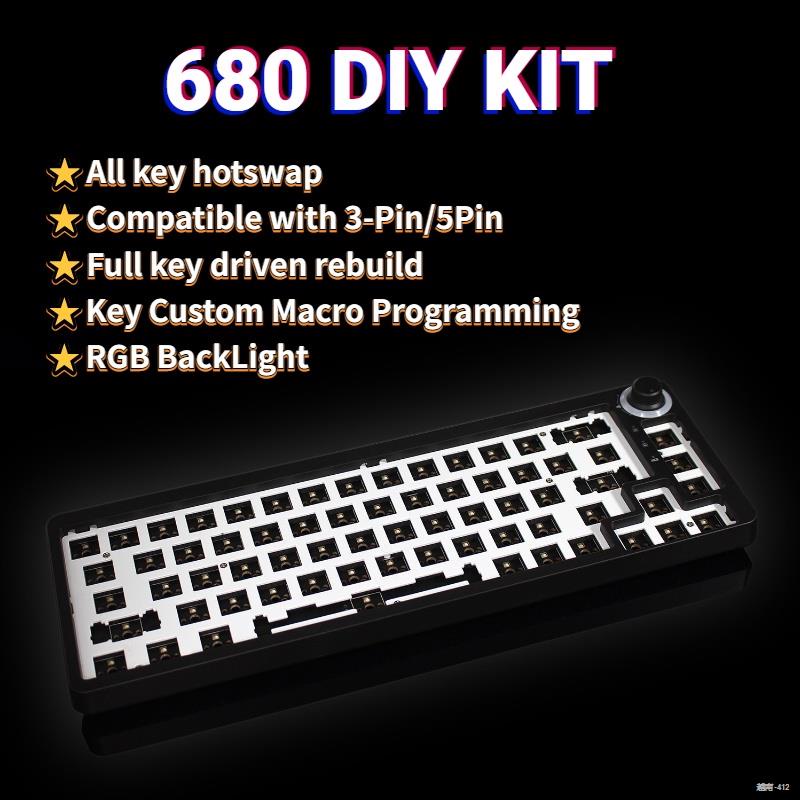 ∏☫✽Bàn Phím Cơ DIY Hotswap Tm680 Có Dây Tương Thích Switch Cherry Mx Gateron Kailh