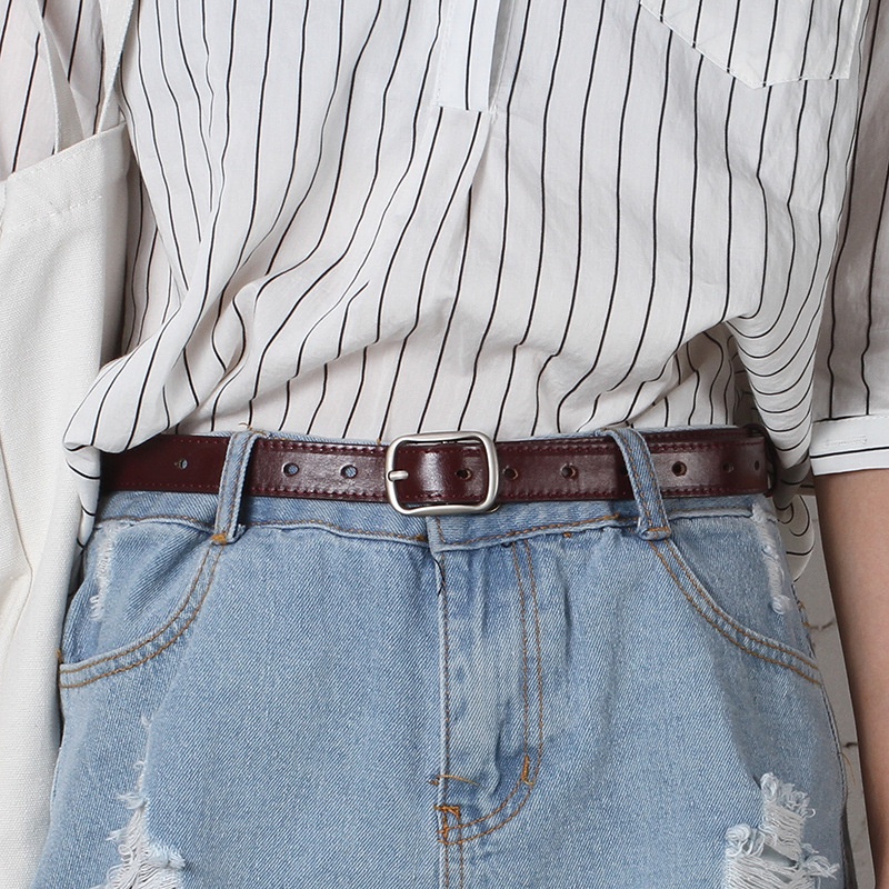 SmileFairyCC【COD &amp; Hàng Có Sẵn】Thắt Lưng Da Mềm Khóa Vuông Đa Năng Thời Trang Công Sở Cho Nữ