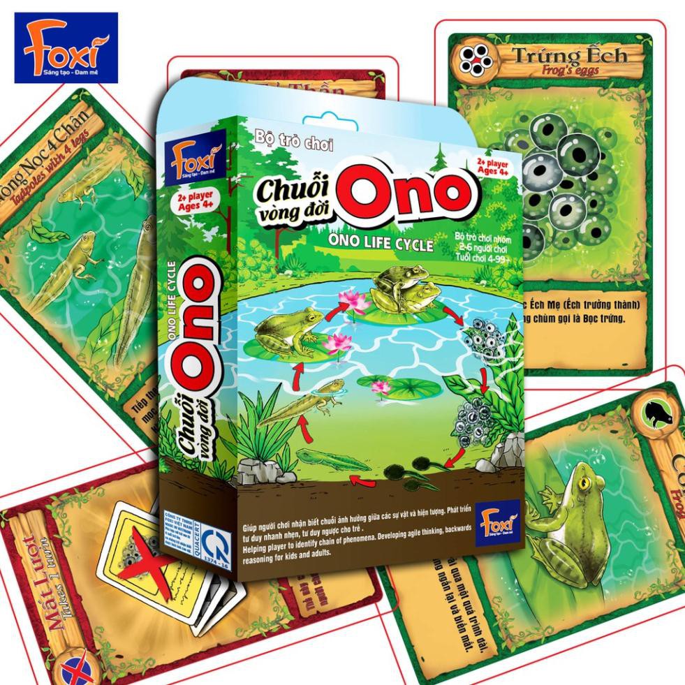 Flashcard-Chuỗi Ono vòng đời Ếch Bướm Foxi-thẻ glenndoman boardgame thông minh-siêu rẻ-kích thích trí thông minh của bé