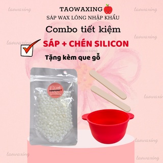 Combo Sáp Wax và Chén silicon (Tặng Que Gỗ) - taowaxing